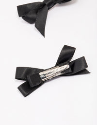 Black Mini Satin Hair Bow Clips 5-Pack - link has visual effect only