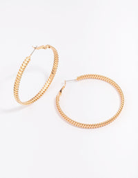 Gold Flat Coil Hoop Earrings - link has visual effect only