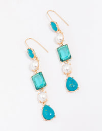 Gold Fleck Stone Drop Earrings - link has visual effect only