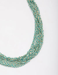 Gold & Green Layered Chain Necklace - link has visual effect only