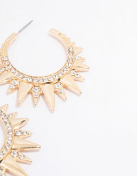 Gold Small Pointed Spike Hoop Earrings - link has visual effect only