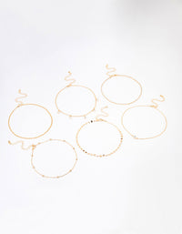 Gold Diamante Choker Necklace 6-Pack - link has visual effect only