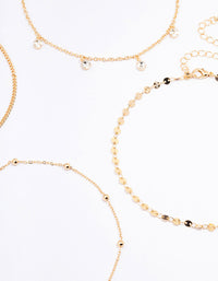 Gold Diamante Choker Necklace 6-Pack - link has visual effect only