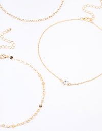 Gold Diamante Choker Necklace 6-Pack - link has visual effect only