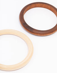 Neutral Wood Bangles 3-Pack - link has visual effect only