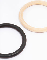 Neutral Wood Bangles 3-Pack - link has visual effect only