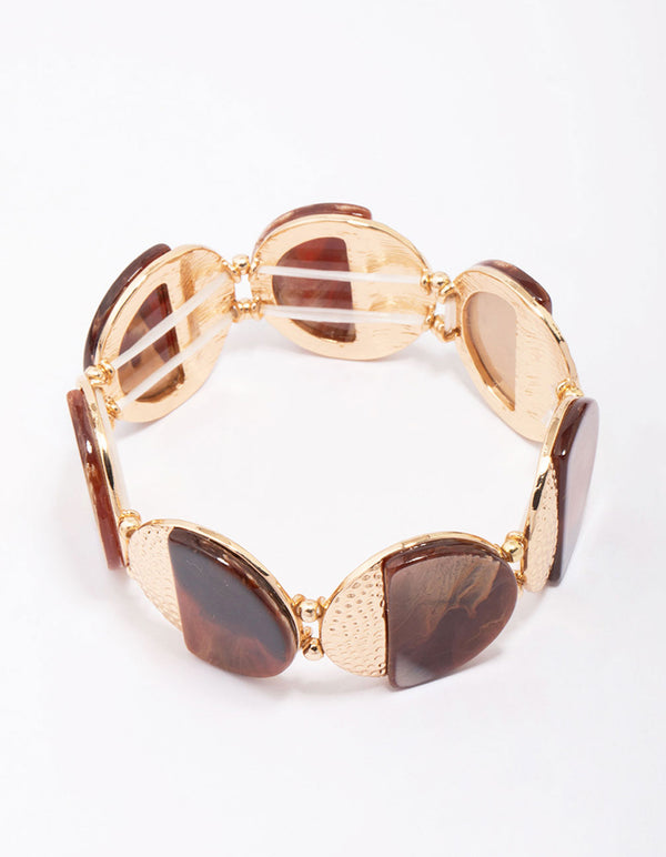 Gold Tortoiseshell Textured Molten Bracelet