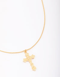 Gold Plated Round Snake Cross Chain Necklace - link has visual effect only