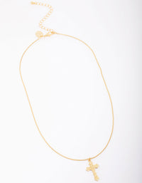 Gold Plated Round Snake Cross Chain Necklace - link has visual effect only