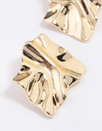 Gold Plated Warped Metal Stud Earrings - link has visual effect only