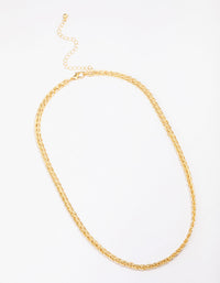 Gold Plated Braided Chain Necklace - link has visual effect only