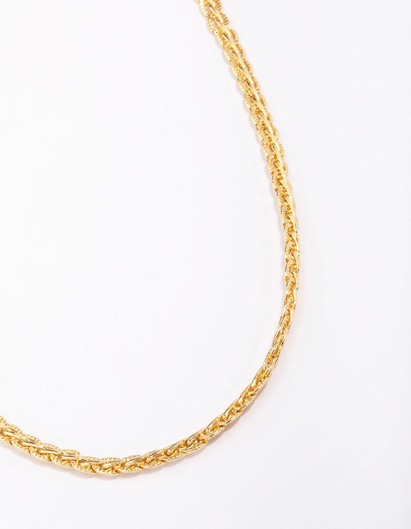 Gold Plated Braided Chain Necklace