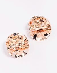 Rose Gold Flower Curve Statement Stud Earrings - link has visual effect only