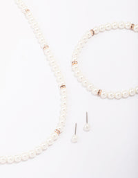 Rose Gold Pearl Matching Jewellery Set - link has visual effect only