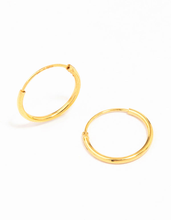 Gold Plated Sterling Silver Hoop Earrings 12mm