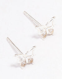 Sterling Silver Cubic Zirconia Butterfly Stud Earrings - link has visual effect only