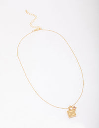 Gold Plated Moon Pendant Necklace - link has visual effect only