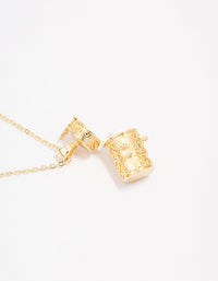 Gold Plated Barrel Locket Pendant Necklace - link has visual effect only