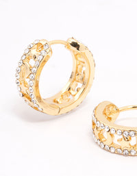 Gold Plated Celestial Cut Out Hoop Earrings - link has visual effect only