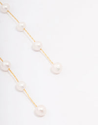 Gold Plated Freshwater Pearl Long Drop Earrings - link has visual effect only