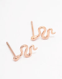 Rose Gold Plated Surgical Steel Polished Snake Stud Earrings - link has visual effect only