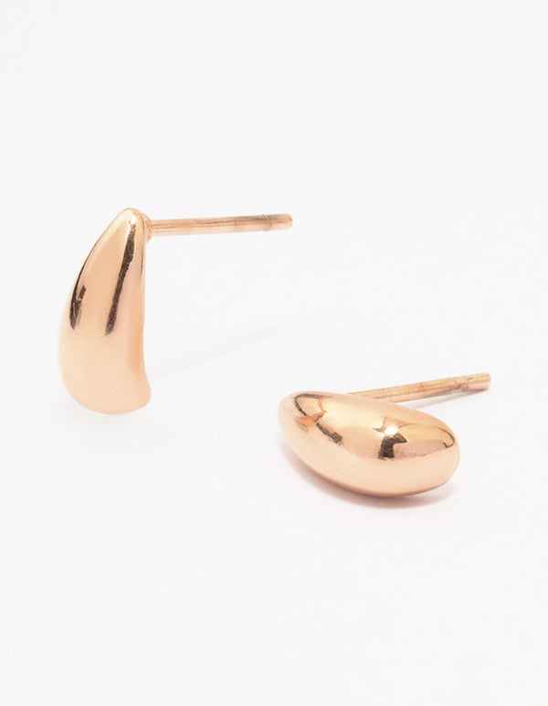 Rose Gold Plated Surgical Steel Mini Puffy Stud Earrings