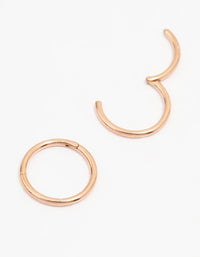 Rose Gold Plated Surgical Steel Plain Sleeper Earrings 7mm - link has visual effect only