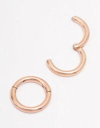 Rose Gold Plated Surgical Steel Sleeper Hoop Earrings 5mm - link has visual effect only