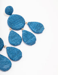 Blue Fabric Teardrop Drop Earrings - link has visual effect only