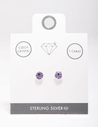 Sterling Silver Lilac Czech Crystal Stud Earrings - link has visual effect only