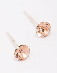 Sterling Silver Blush Czech Crystal Small Stud Earrings - link has visual effect only