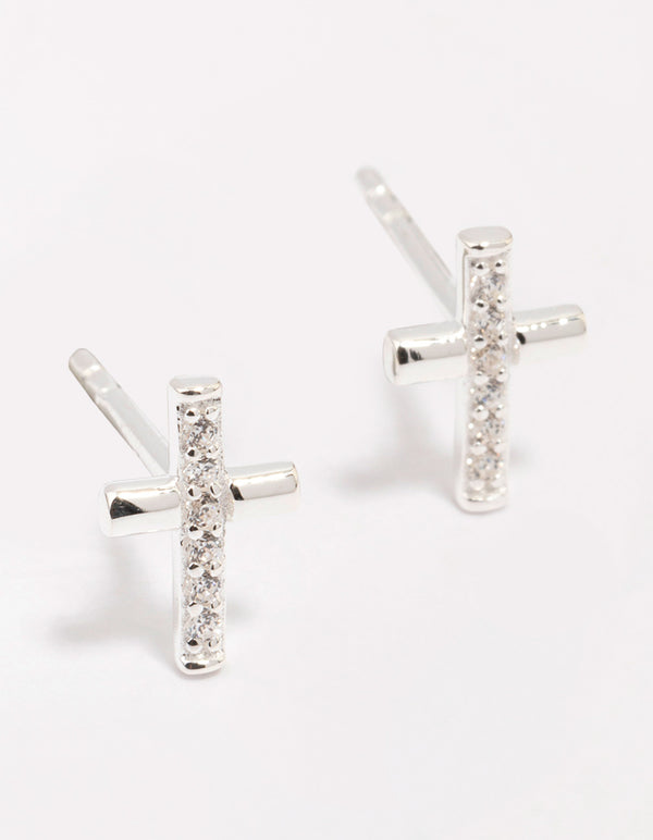 Sterling Silver Cubic Zirconia Stud Earrings