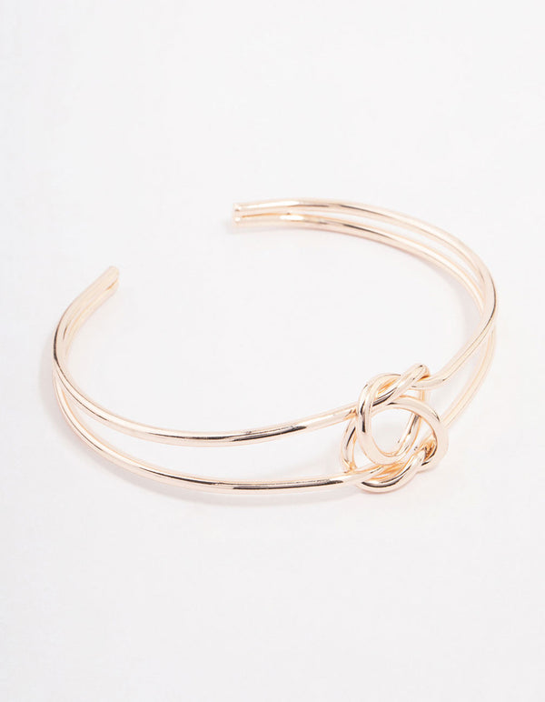 Rose Gold Pretzel Open Wrist Cuff