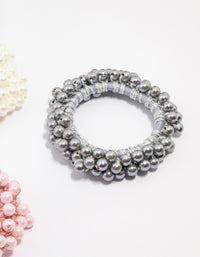 Beaded Pearl Cluster Hair Ties 3-Pack - link has visual effect only