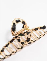 Gold Twisted Fabric Wrap Claw Clip - link has visual effect only