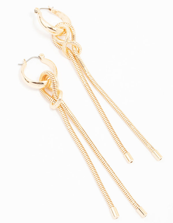 Gold Knotted Chain Drop Earrings