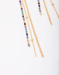 Gold Bling Chain Trio Chain Drop Earrings - link has visual effect only