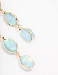 Gold Graduating Blue Stone Drop Earrings - link has visual effect only