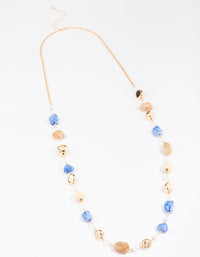 Gold Mixed Bead Long Necklace - link has visual effect only