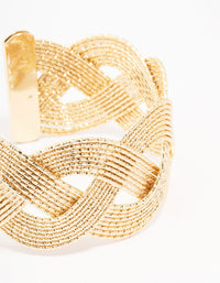 Gold Textured Woven Wrist Cuff - link has visual effect only