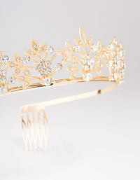 Gold Diamante Leaf Flower Crown - link has visual effect only