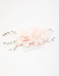 Silver Flower Crystal Leaf Hair Comb - link has visual effect only