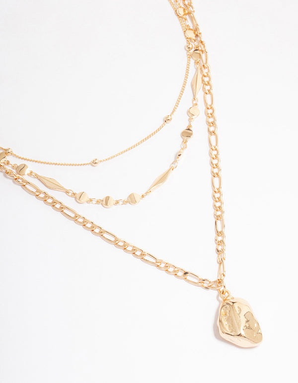 Gold Organic Layered Necklace