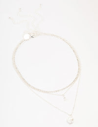 Silver Plated Cupchain Pear & Pearl Necklace - link has visual effect only