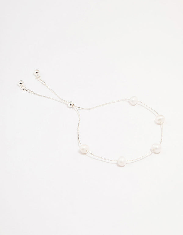 Silver Plated Freshwater Pearl Dotted Bracelet