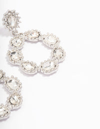 Silver Multi Diamante Circle Drop Earrings - link has visual effect only