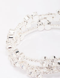 Silver Diamante Layered Bracelet - link has visual effect only