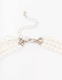 Pearl Beaded Layered Necklace & Stud Earring Set - link has visual effect only