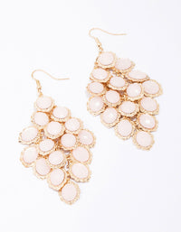 Gold Stone Scale Drop Earrings - link has visual effect only