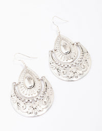 Antique Silver Teardrop Medium Drop Earrings - link has visual effect only